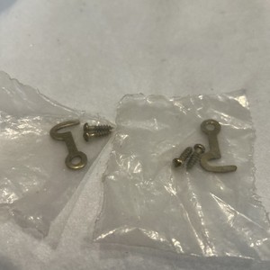 1" Inch Small Brass Looking Hook catch Latch antique kitchen vintage