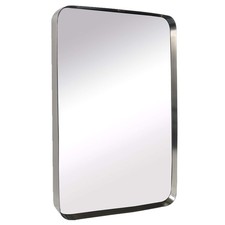 TEHOME 20x30 Brushed Bathroom Mirror Rectangle Brushed Silver Vanity Mirror
