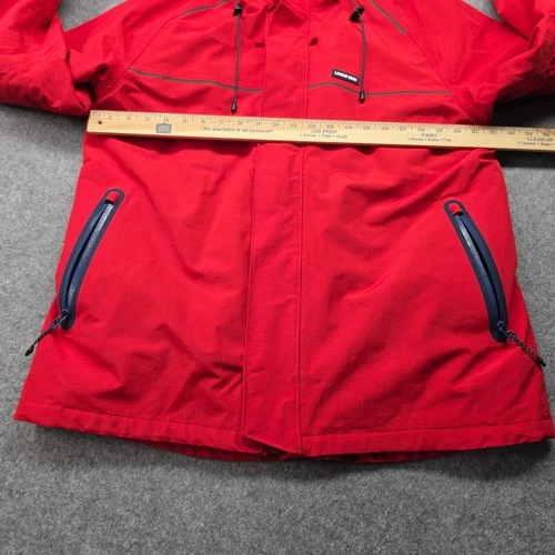 Lands End Mens Red Squall Waterproof Hooded Parka Jacket Medium 38-40 Fleece image 7