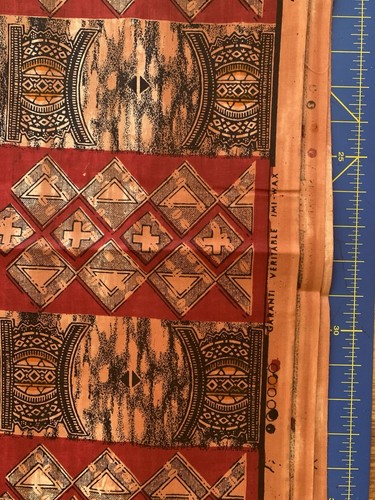 Fabric, Sotiba Dakar Senegal, African Print, Reds & Browns & Black 67" x 42" - Picture 3 of 5