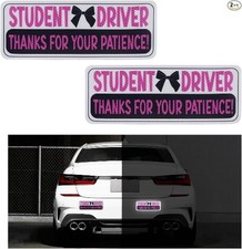 2PCS Magnetic Reflective "New Driver" Safety Warning Stickers fo Color: Pink 2