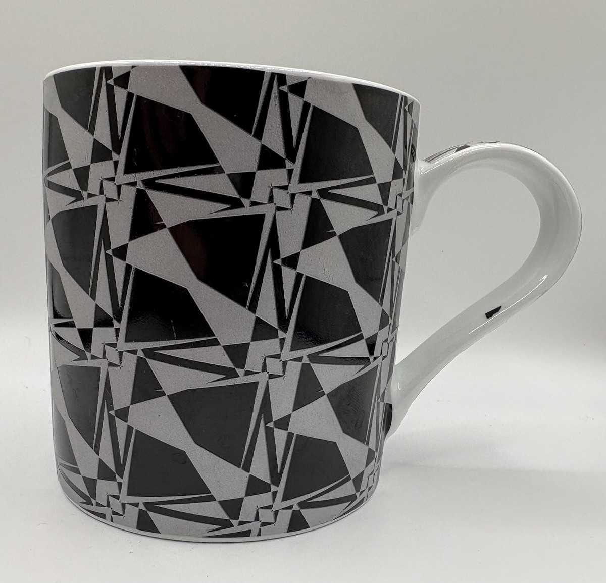 Konitz Geometric Abstract Texture Mug Cup German 12oz Black Gray White