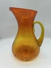 Vintage MCM Blenko #546 Amberina/Tangerine Crackle Glass Pitcher