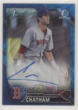 2016 Bowman Draft Chrome Pick Blue Wave Refractor 44/150 CJ Chatham Auto mr0