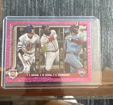 Topps 2024 Series One Pink Holo Foil NL HR Leaders #144 Ohtani Ozuna Schwarber
