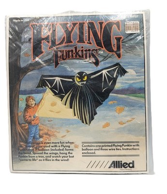 Flying Funkins VTG Halloween Decoration Bat New Old Stock Sealed 1992
