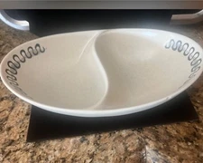 Metlox Poppytrail USA Vintage Mid Century AZTEC Divided Serving Bowl