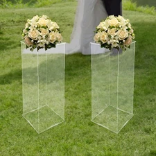 Cube Pedestal Acrylic Clear Display Stand Wedding Party Decor Flower Tower 80cm