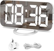 U-picks Digital Alarm Clock, 6.5 Inch Large LED Screen White Clock Word 