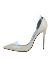 CHRISTIAN LOUBOUTIN Miss Rigidaine 120 White Patent D'orsay Pumps IT 36 Good