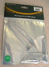 New Monoprice Mini Display Port To HDMI Adapter with Audio Support White NIB