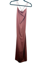 BHLDN Anthropologie Brown Satin Dress Size 12