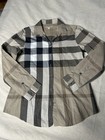 Burberry Check Shirts Button Up Size S Beige B25 Button Down Collared Luxury