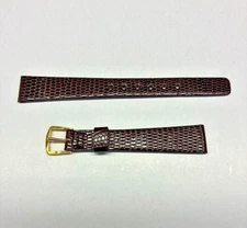 13mm Burgundy Genuine Lizard Watch Band - USA