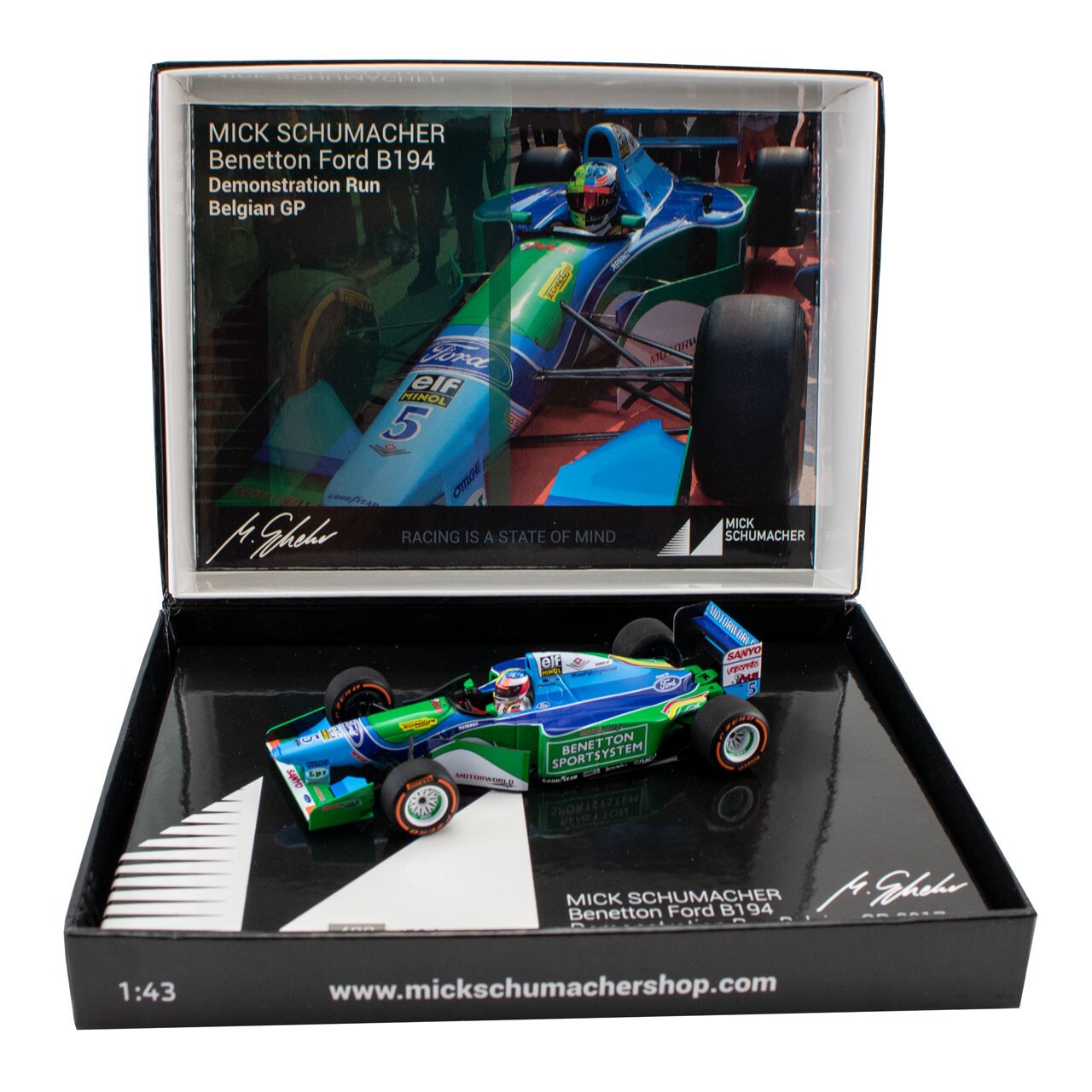 Idée cadeau F1 Benetton Ford B194 Schumacher Spa 1:43 pour passionné de sport auto