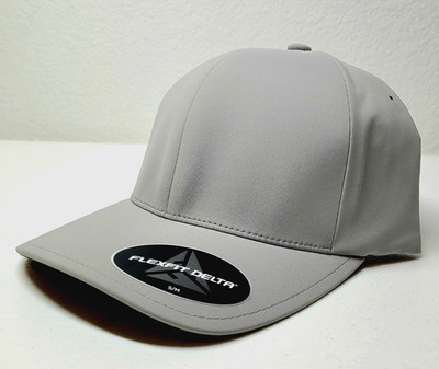 Port Authority Baseball Hat Flexfit Delta Cap C938 Grey Silver Size S/M NEW