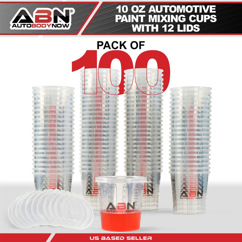 ABN Resin Supplies Paint Mixing Cup 100pk 10oz Auto Paint Mix Cup