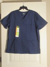 New Unisex SCRUBSTAR indigo blue scrub top size M 3 pockets