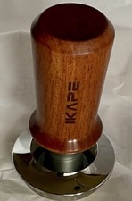 IKAPE Espresso Coffee Tamper Spring Loaded Calibrated Tamper Walnut Handle NoBox