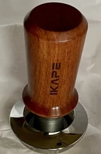 IKAPE Espresso Coffee Tamper Spring Loaded Calibrated Tamper Walnut Handle NoBox