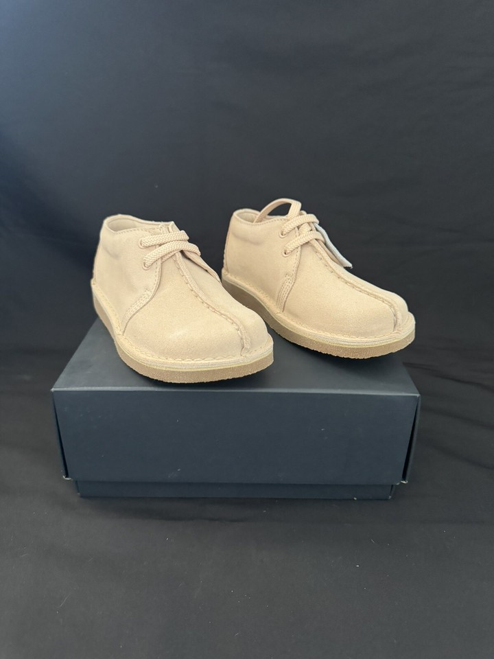 Clarks Originals Desert Trek Light Tan Suede Boys Boots Uk 10 G Fitting