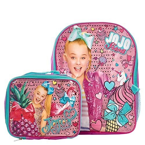 JoJo Siwa Girls School Backpack Lunch Box Combo SET Book Bag Children Bow Star - Picture 4 of 4