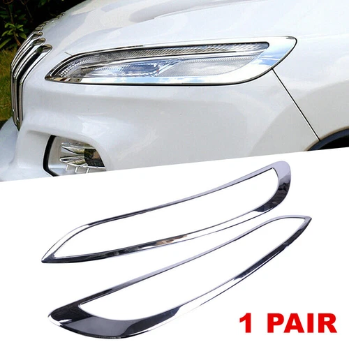 2Pcs ABS Chrome Daytime Running Light Decor Cover Trim For Jeep Cherokee 2014-18 - Picture 1 of 9