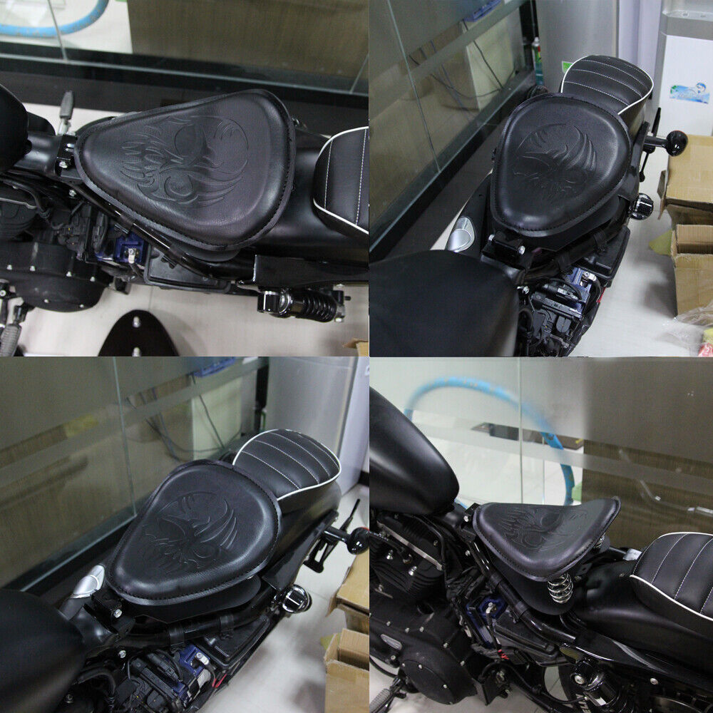 Motorcycle Solo Seat w/ Spring Bracket Base For Harley Sportster