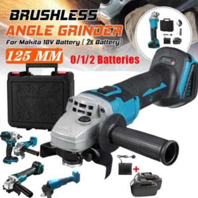 18V 125mm Winkelschleifer Akku Trennschleifer Schleifmaschine Flex + 0/1/2 Akkus