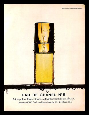 1971 Chanel No. 5 Atomizer Perfume Fragrance Vintage PRINT ADVERTISEMENT Bottle