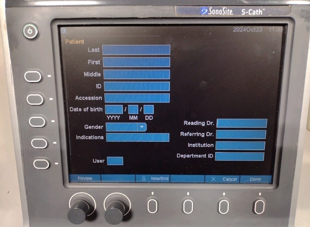 Sonosite s-cath portable ultrasound machine (serial# wk3kpg) (dom: 2/2016)