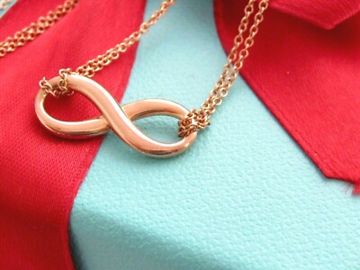 Tiffany Co Rubedo Metal Infinity Double Chain Bracelet Box Pouch 