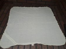 Vintage White Baby Blanket 32×32 1940s 50s