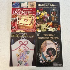 Lot of 4 Flowers Borders Tole Decorative Acrylic Painting Magazines Books