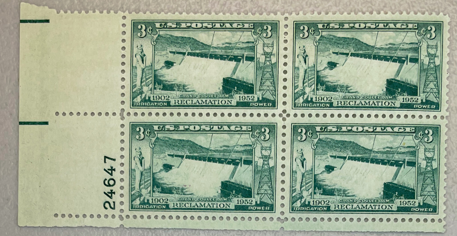 US Stamps Scott # 1009 Grand Coulee Dam Plate Block of 4 MNH | eBay