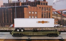 Rare DT&I Detroit, Toledo & Ironton Flatcar w/Cooper-Jarrett Trailer & Cab  O Ga