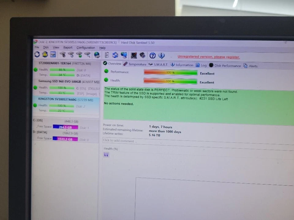 Genuine Kingston SSDNow V300 SV300S37A/60G 2.5" 60GB SSD Solid State Drive 1 day - Image 3 of 3