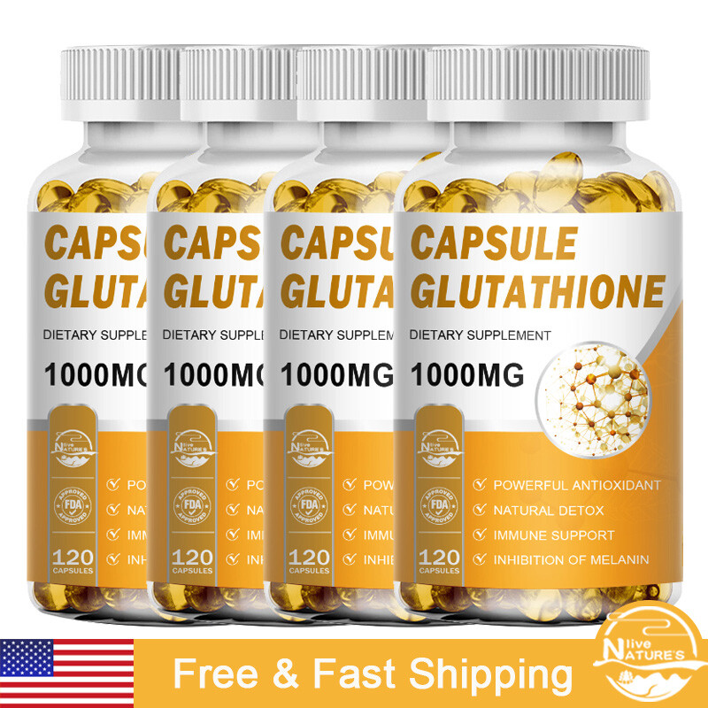 fda approved glutathione tablets New Glutathione Capsules 1000MG Anti-Aging Skin Whitening Antioxidant  Softgels