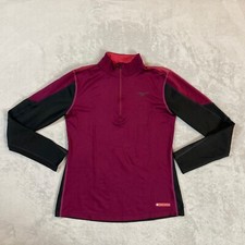 Mizuno Women  s M Top Breath Thermo Half Zip Beetle Black Long Sleeve