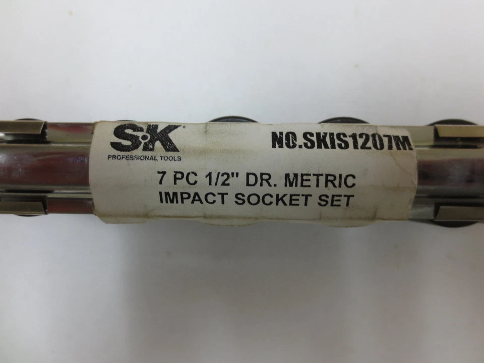 SK IS1207M, 7 pc., 1/2" drive, 12 Point, Impact Rated Metric Socket Set- USA! - Image 4 of 4