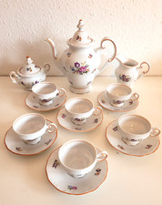 prunkvolles Moccaservice Weimar Porzellan Katharina Barock Streublumen NEUWERTIG