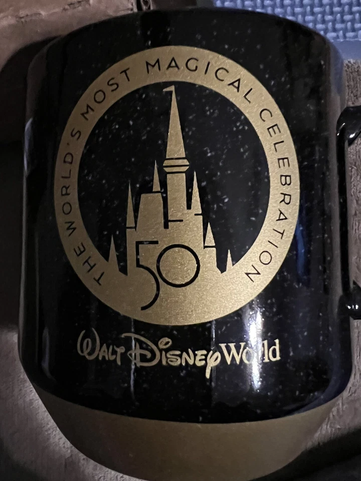 Walt Disney World NiB Starbucks 50th Anniversary Castle Blue Speckled/Gold mug - Image 2 of 4