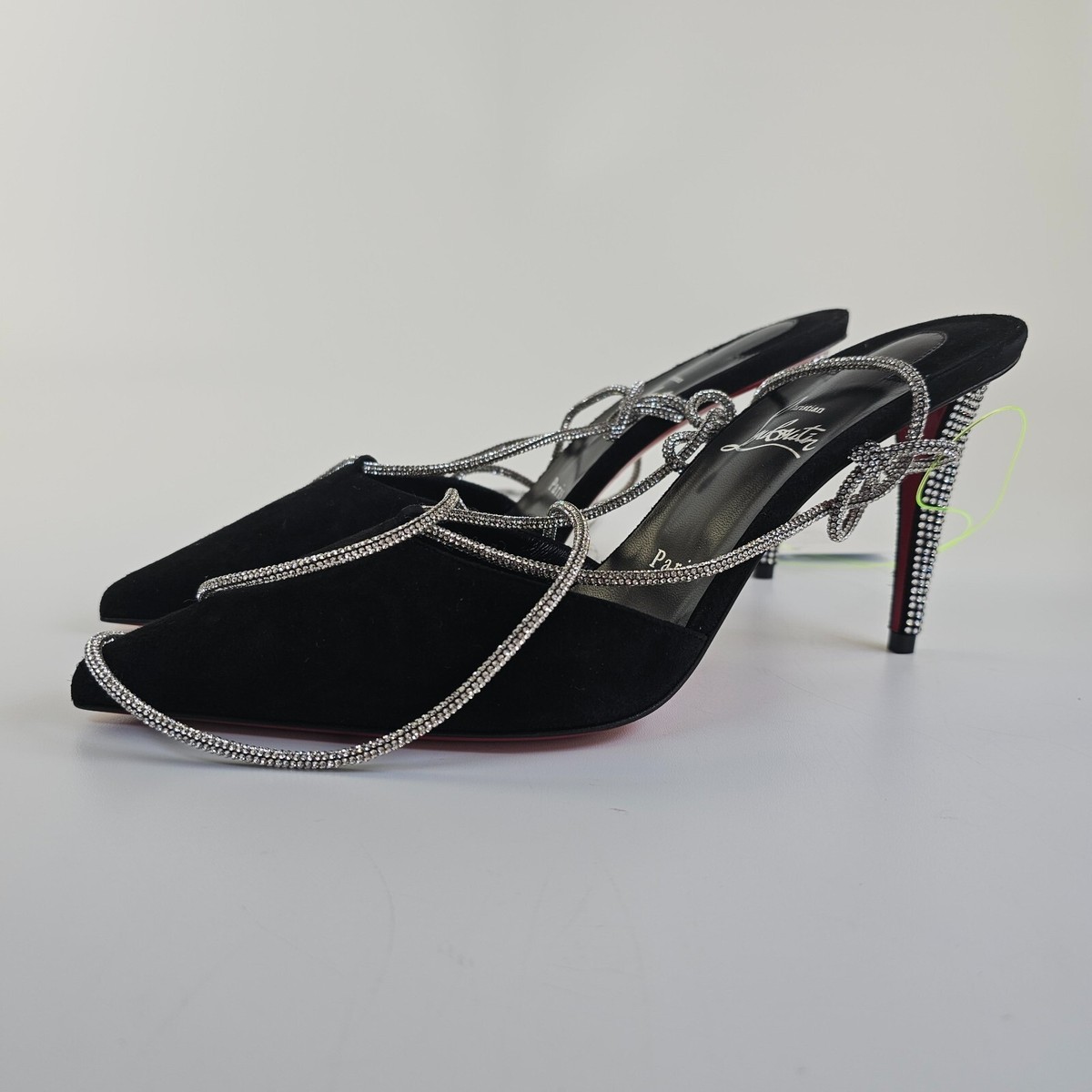 *CHRISTIAN LOUBOUTIN*Astrid Lace Strassita 85 パンプス Astrid Lace Strassita 85 suede pumps in black - Christian