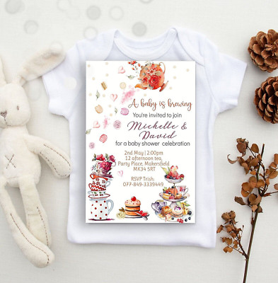 Ein Baby braut Einladung, Babyparty Einladung, geschlechtsneutral, Tea Party