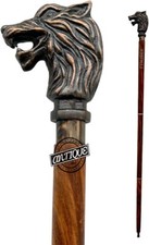 WOLF HANDLE CANE STICK WALKING SHAFT MOBILITY ANTIQUE GIFT FOR MEN, WOMEN GIFTS