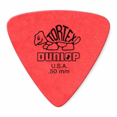 Jim Dunlop Tortex dreieckiges Gitarren-Plektrum 0,50 mm rot (6er-Pack)