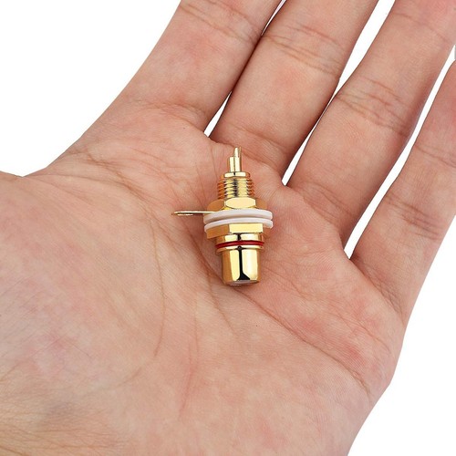 10 Pcs RCA Female Chassis Panel Mount Jack Socket Connector 24K Gold Plated USA - Picture 5 of 6