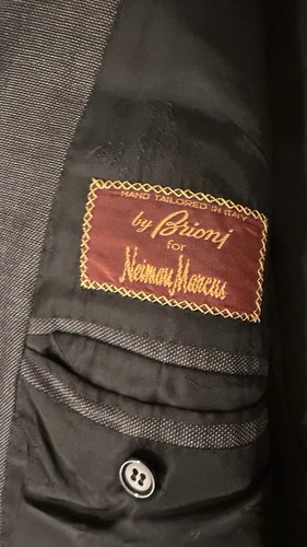 BRIONI Blazer 48/R Cashmere Excellent Condition Charcoal Gray Jacket Sport Coat - Picture 8 of 13