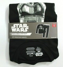 Star Wars Boys' Long Sleeve Crew Pajama Shirt and Pant Set Size 6 Black