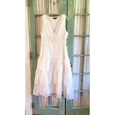 Lulu's White Chiffon Tiered Midi Dress